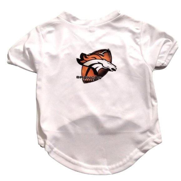 Hunter - Denver Broncos White NFL T-Shirt Shirt (Pet, Dog) Size Medium - Picture 1 of 7
